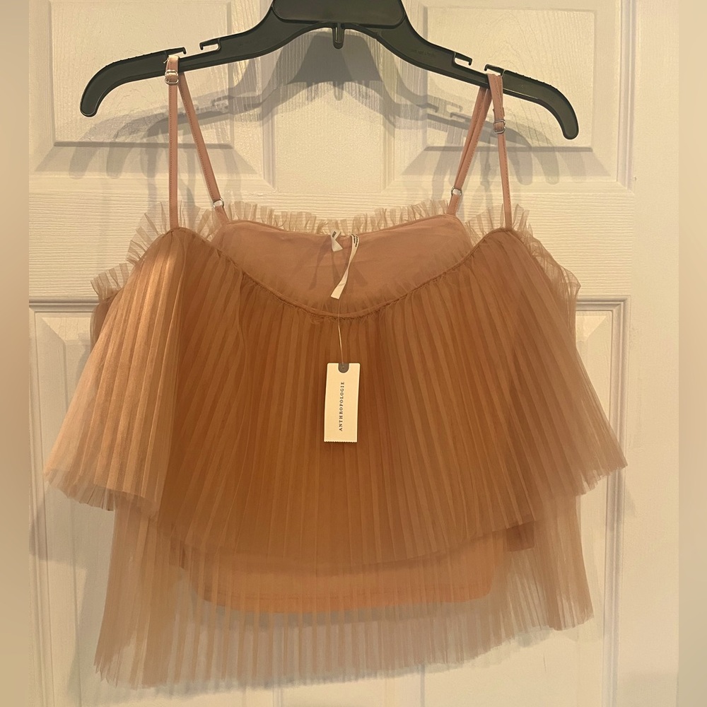 Anthropologie ruffle crop top